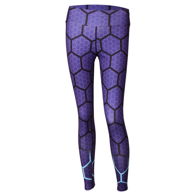 Honeycomb Printed Christmas Leggings